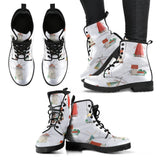 Windmill Design Pattern Leather Boots
