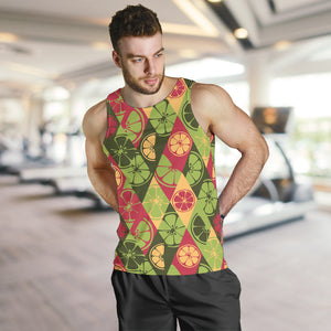 Cool Geometric lime pattern Men Tank Top