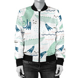 Crocodile Diver Pattern Women'S Bomber Jacket