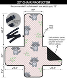 cute raccoons leaves pattern Chair Cover Protector