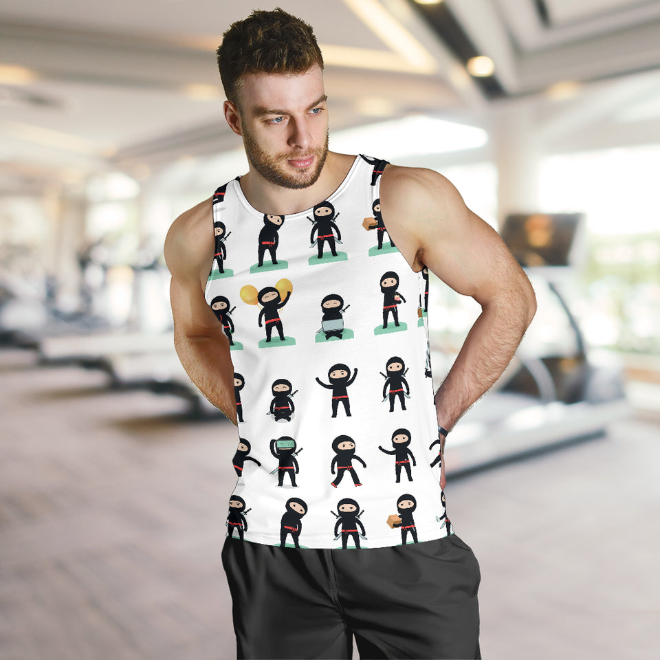 Cute ninja katana sword pattern Men Tank Top