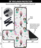 cute mermaid dolphin fish starfish pattern Recliner Cover Protector