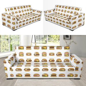 Hamburger Pattern Print Design 02 Sofa Slipcover