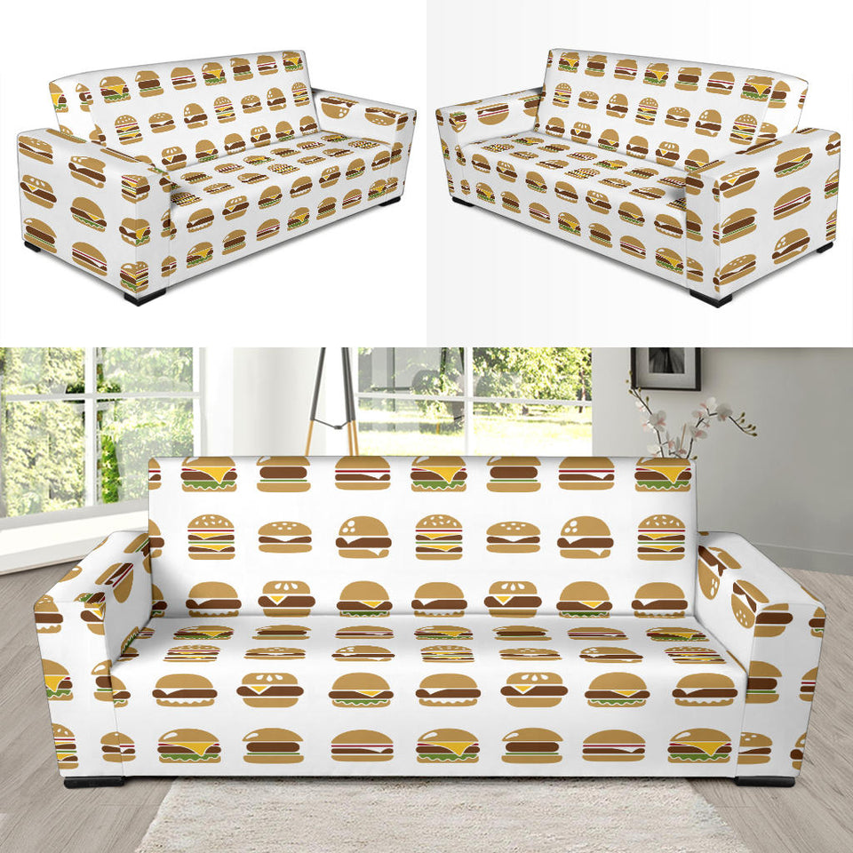 Hamburger Pattern Print Design 02 Sofa Slipcover