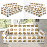 Hamburger Pattern Print Design 02 Sofa Slipcover