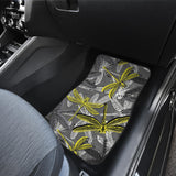 Hand Drawn Dragonfly Pattern Front And Back Car Mats