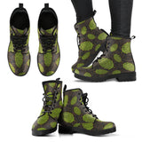 Hop Pattern Black Background Leather Boots
