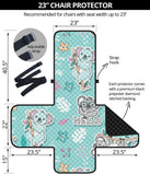 Cute koalas blue background pattern Chair Cover Protector