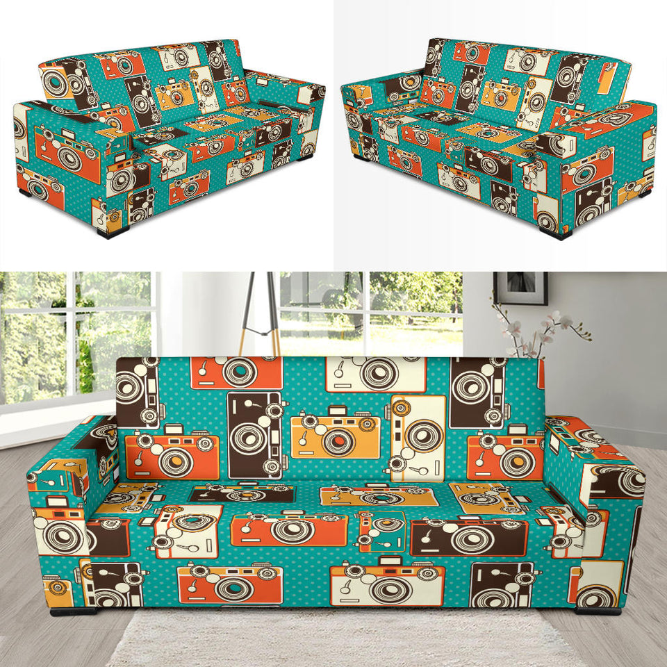 Camera Pattern Print Design 03 Sofa Slipcover