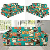 Camera Pattern Print Design 03 Sofa Slipcover