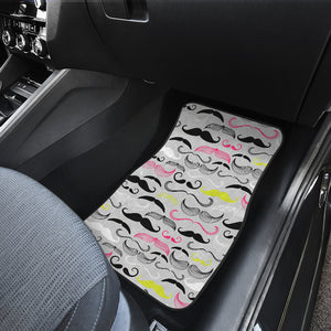 Mustache Beard Pattern Print Design 02 Front and Back Car Mats