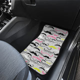 Mustache Beard Pattern Print Design 02 Front and Back Car Mats
