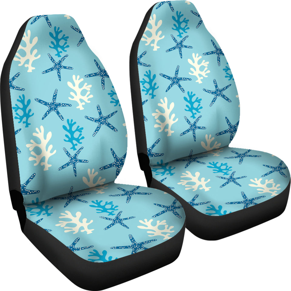 Blue Starfish Coral Reef Pattern  Universal Fit Car Seat Covers
