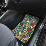Gear Pattern Print Design 03 Front and Back Car Mats