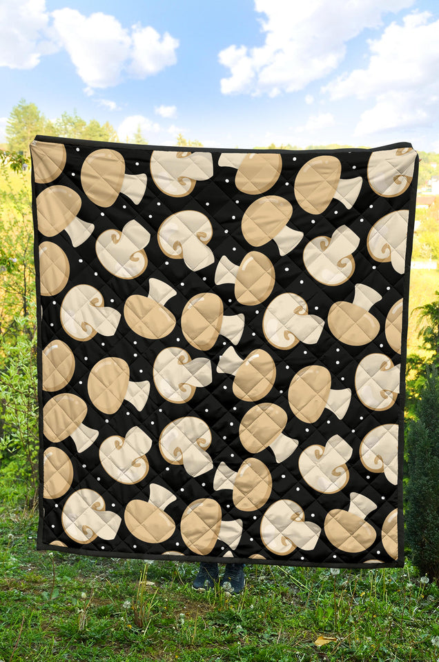 Champignon Mushroom Pattern Premium Quilt