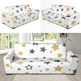Hand Drawn Gold Black Star Pattern Sofa Slipcover