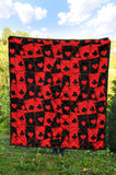 Casino Cards Suits Pattern Print Design 02 Premium Quilt