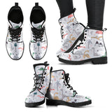 Cute Cartoon Dinosaurs Tree Pattern Leather Boots