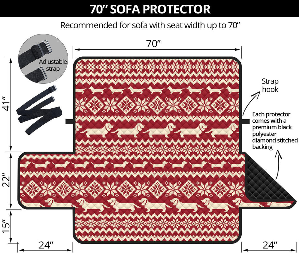 Dachshund Nordic pattern Sofa Cover Protector