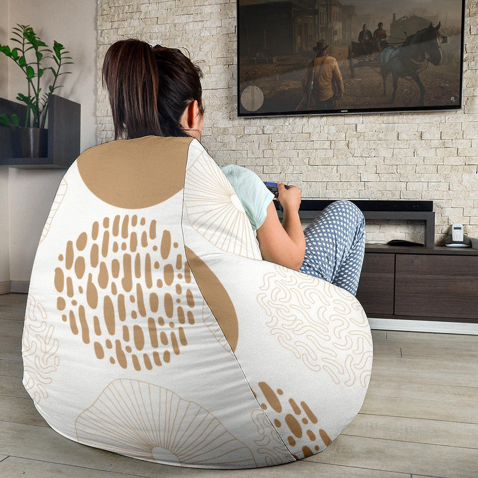 Gold Texture Mushroom Pattern Bean Bag Cover