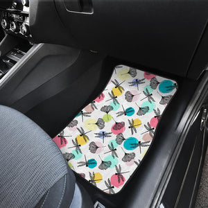 Dragonflies Ginkgo Leaves Pattern Front Car Mats