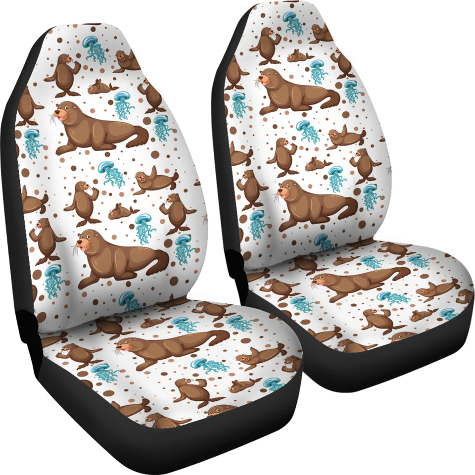 Sea Lion Seals Jellyfish Pattern  Universal Fit Car Seat Covers