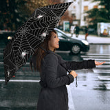 Spider Web Design Pattern Black Background White Cobweb Umbrella
