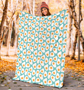 Fried Eggs Pattern Print Design 04 Premium Blanket