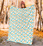 Fried Eggs Pattern Print Design 04 Premium Blanket