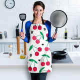 Cherry Pattern White Background Adjustable Apron