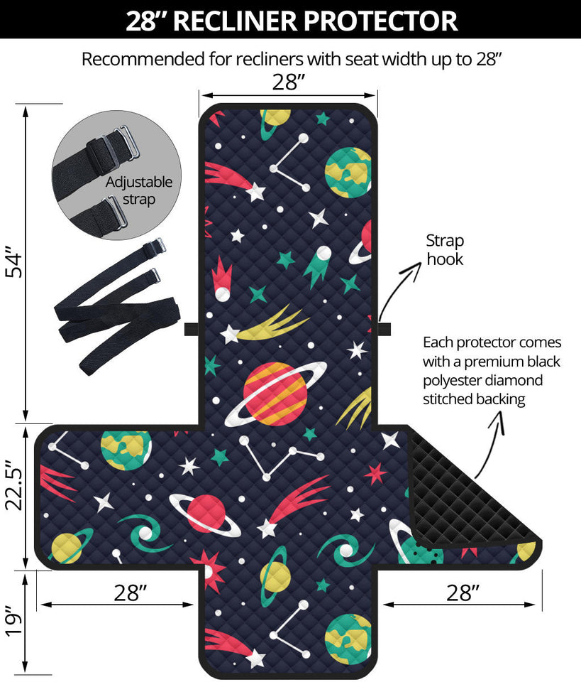 colorful space pattern planet star Recliner Cover Protector