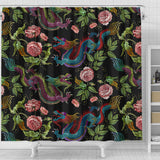Dragons Flower Pattern Shower Curtain Fulfilled In US
