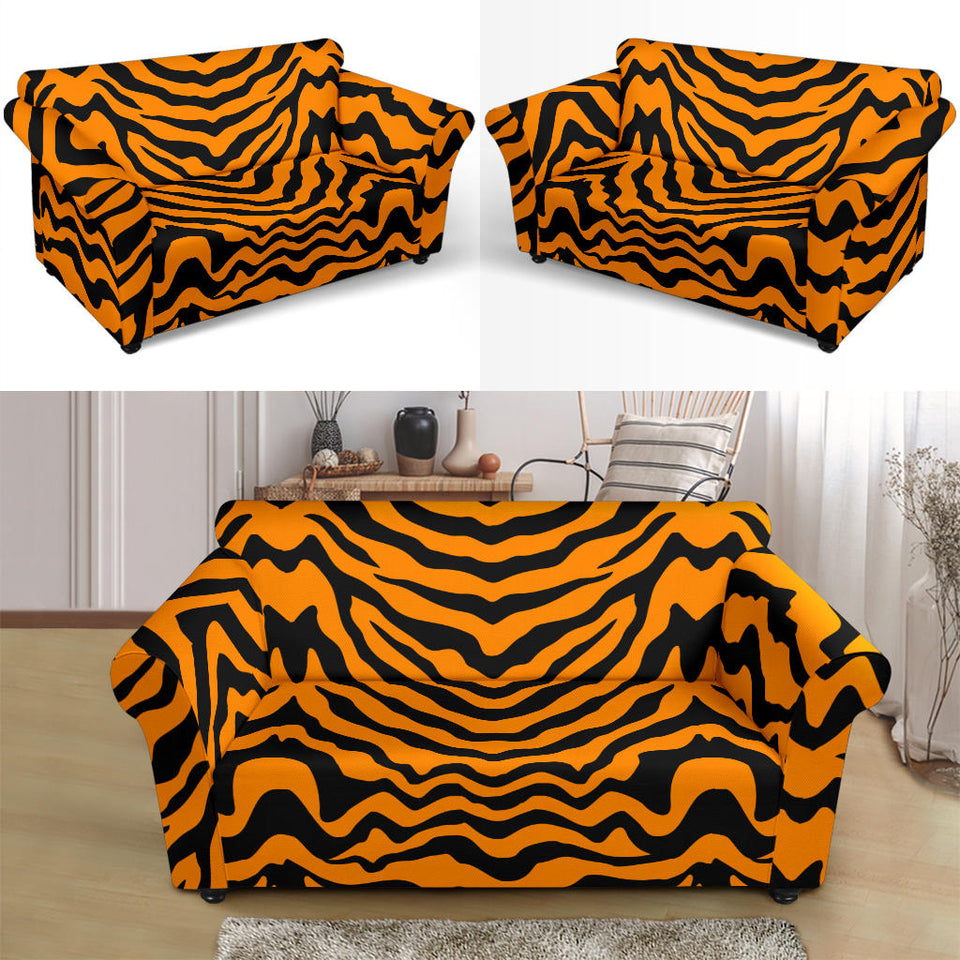 Bengal Tigers Skin Print Pattern Loveseat Couch Slipcover