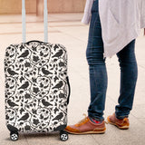 Crow Dark Floral Pattern Luggage Covers