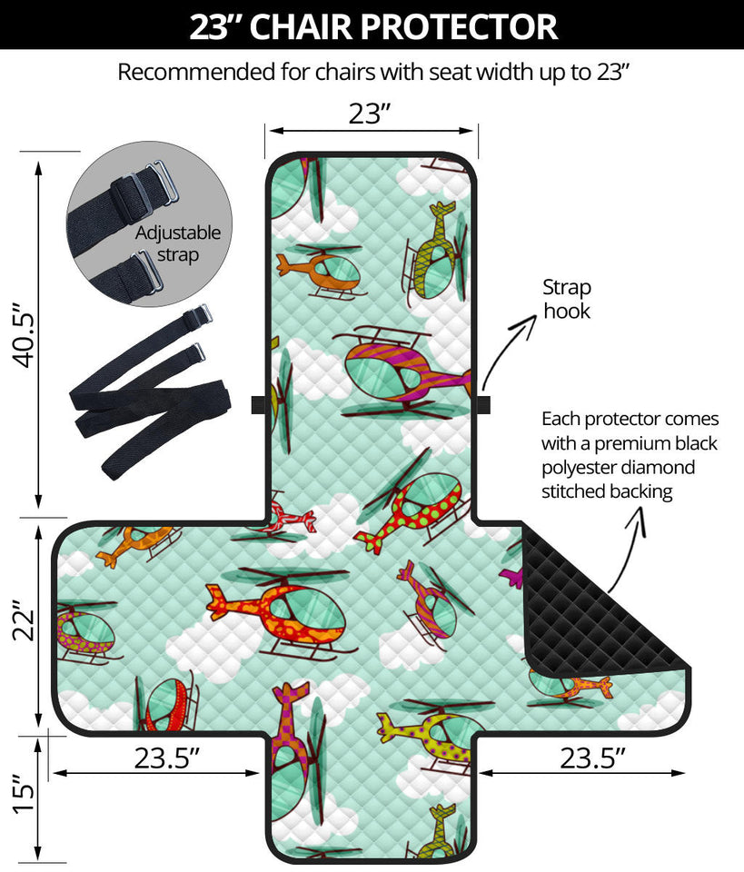 Helicopter design pattern Chair Cover Protector