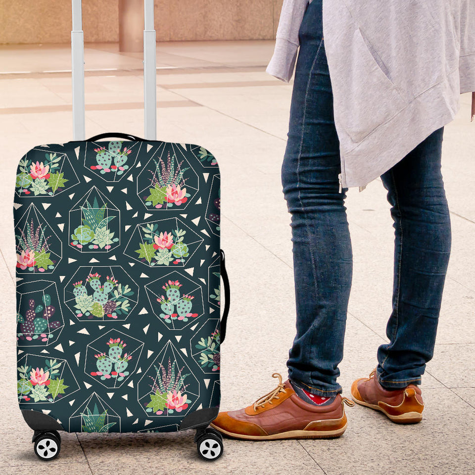Cactus Glass Terrarium Pattern Luggage Covers
