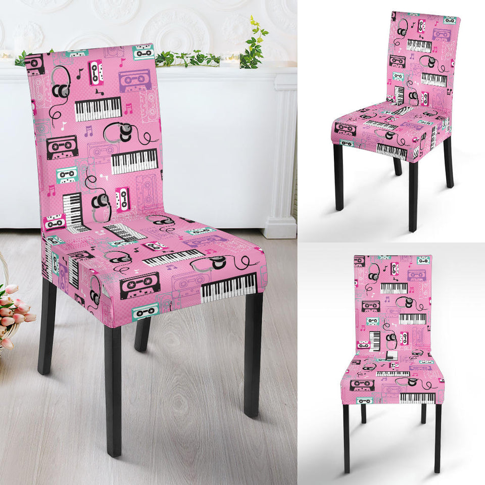 Piano Pattern Print Design 01 Dining Chair Slipcover