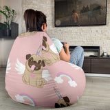 Cute Unicorn Pug Pattern Bean Bag Cover