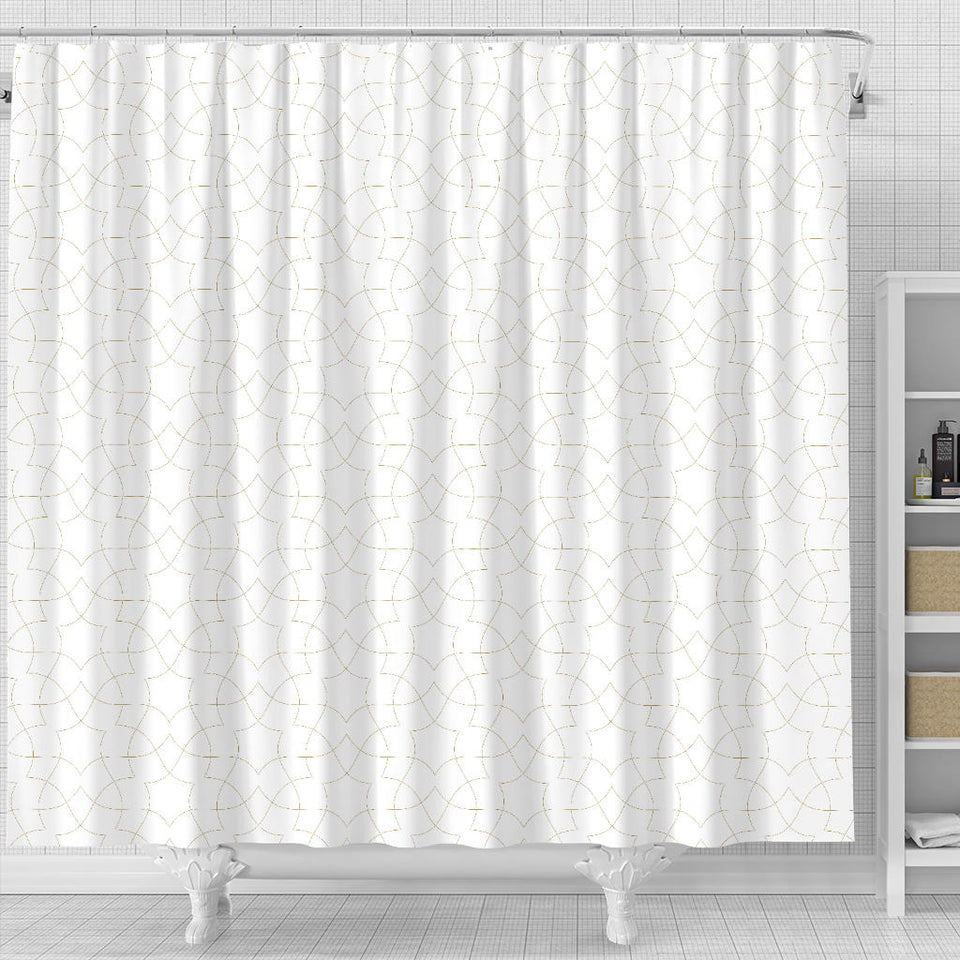 Arabic White Pattern Shower Curtain Fulfilled In US