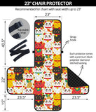 Colorful Maneki Neko Lucky Cat pattern Chair Cover Protector