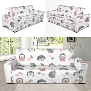 Hedgehog Pattern Print Design 02 Sofa Slipcover
