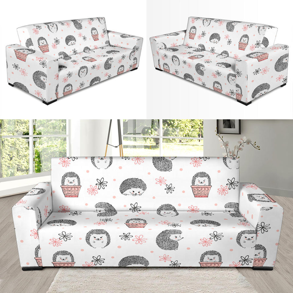 Hedgehog Pattern Print Design 02 Sofa Slipcover
