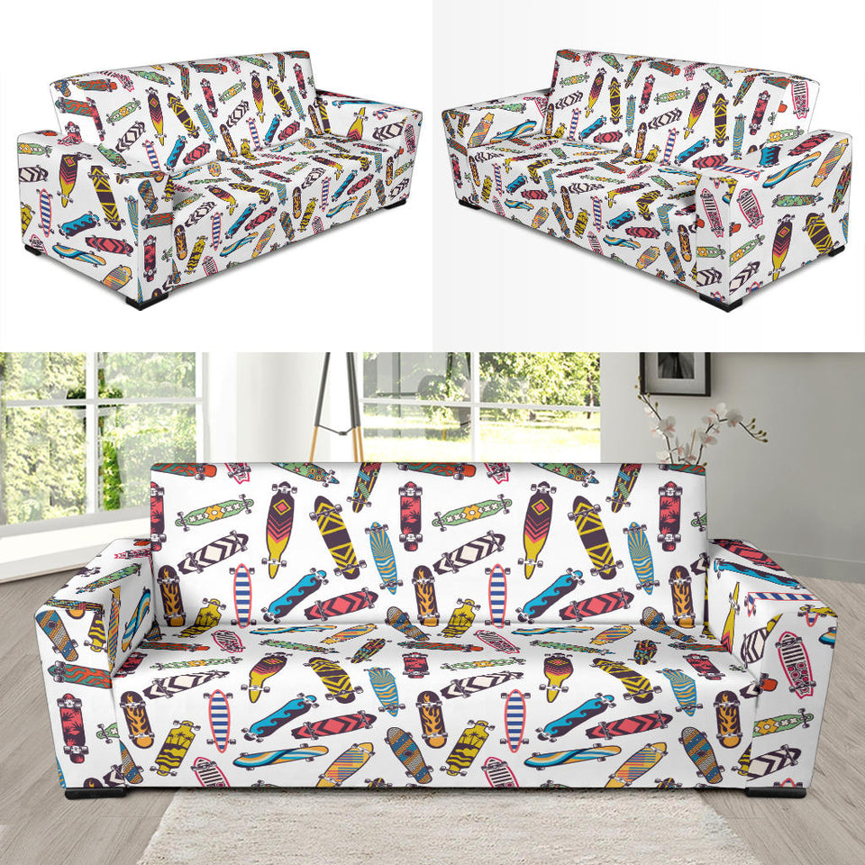 Skate Board Pattern Print Design 05  Sofa Slipcover