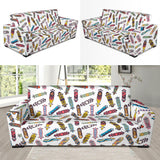 Skate Board Pattern Print Design 05  Sofa Slipcover