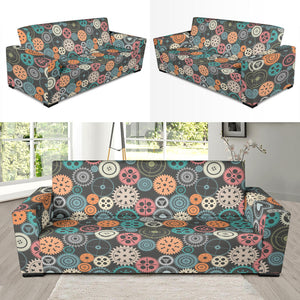 Gear Pattern Print Design 05 Sofa Slipcover