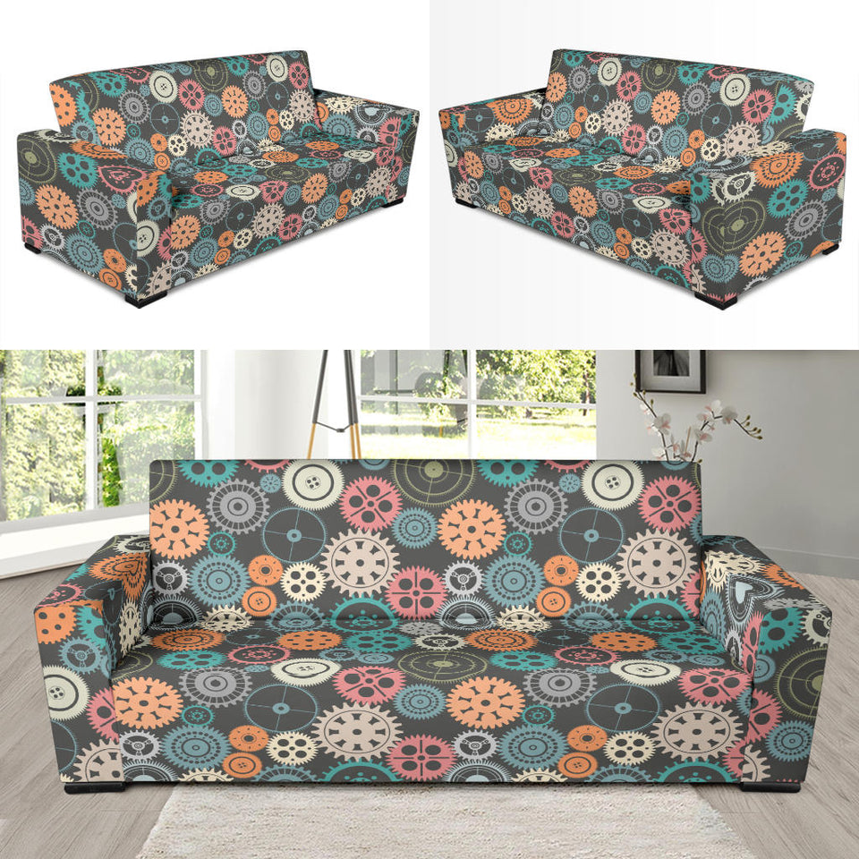 Gear Pattern Print Design 05 Sofa Slipcover