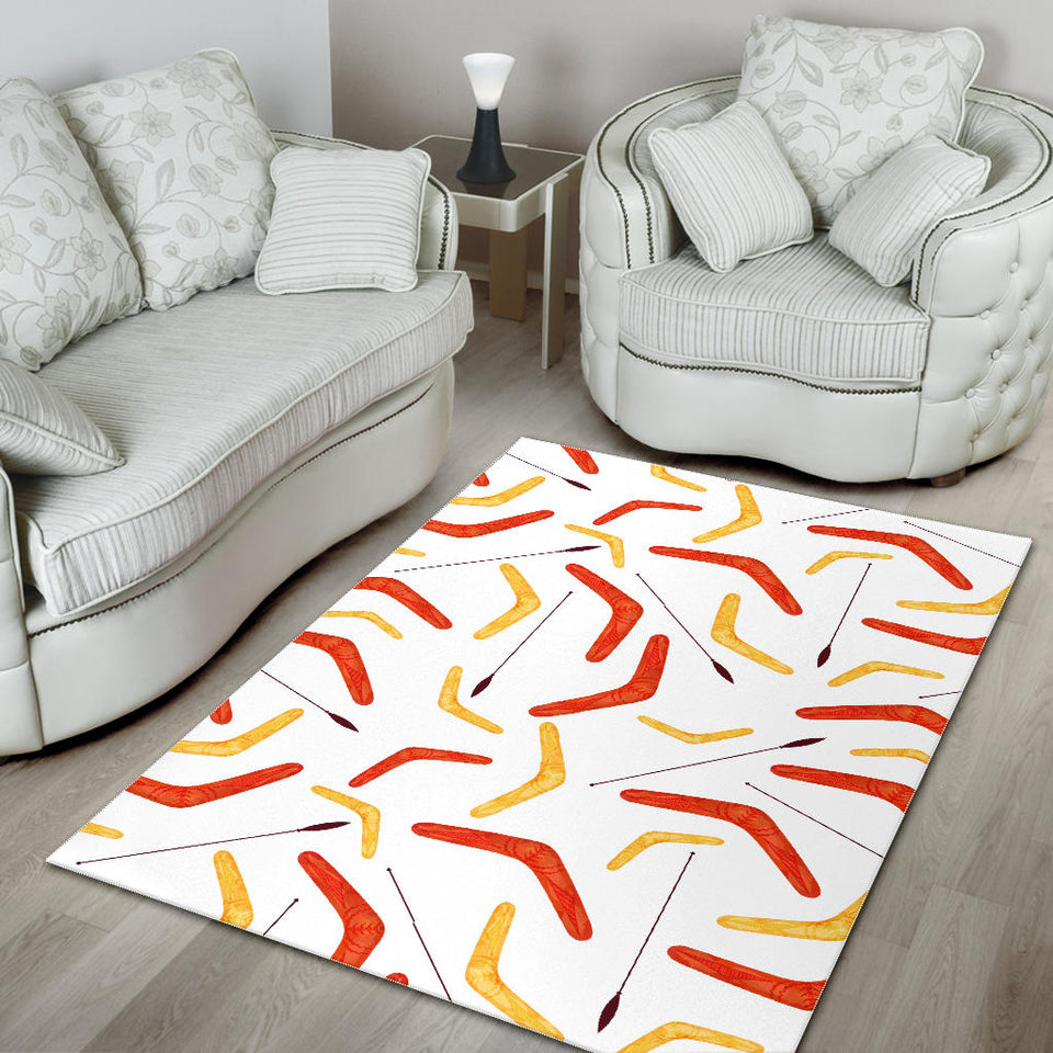 Waterclor Boomerang Australian Aboriginal Ornament Area Rug