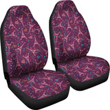 Eiffel Tower Heart Pattern Print Design 04 Universal Fit Car Seat Covers