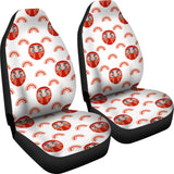 Daruma Japanese Wooden Doll Design Pattern Universal Fit Car Seat Covers
