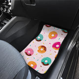 Donut Pattern Glaze Pink Background Front And Back Car Mats
